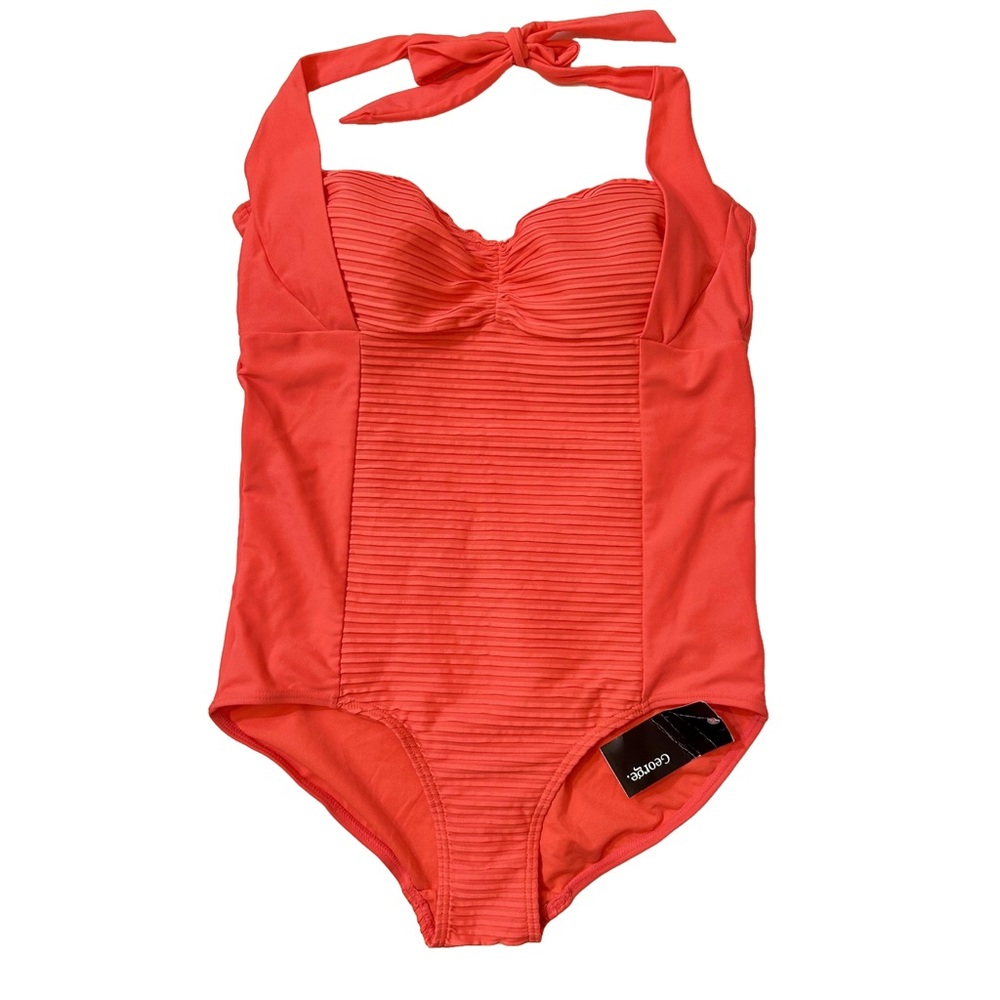George Coral swimsuit size 12 Retro Halter Style NWT